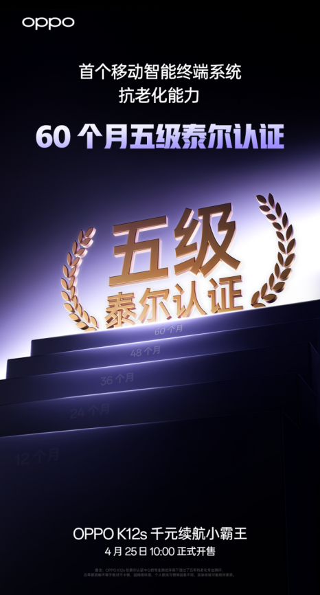 OPPO K12s正式发布：7000mAh五年长寿大电池，起售价1099元